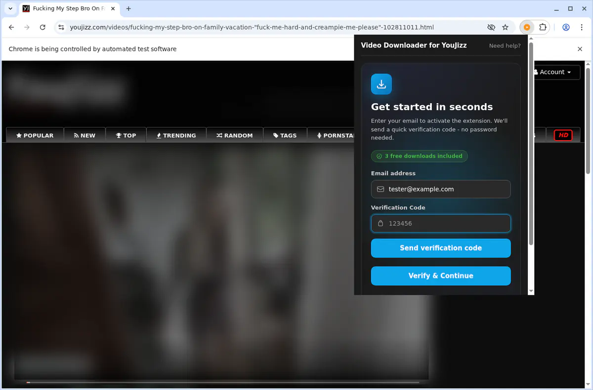 Youjizz Video Downloader browser extension screenshot 5